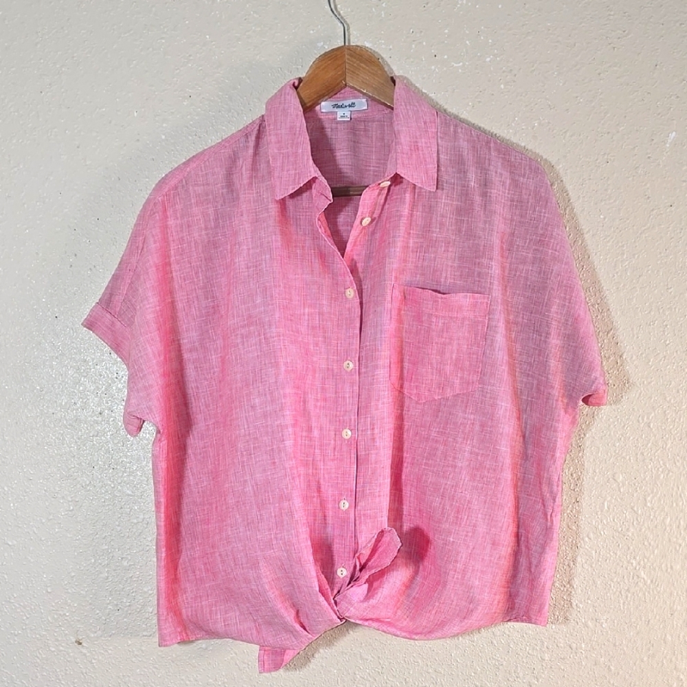 Madewell Pink Short Sleeve Blouse